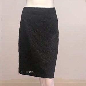Covington Black Lined Lace Skirt Size 12
